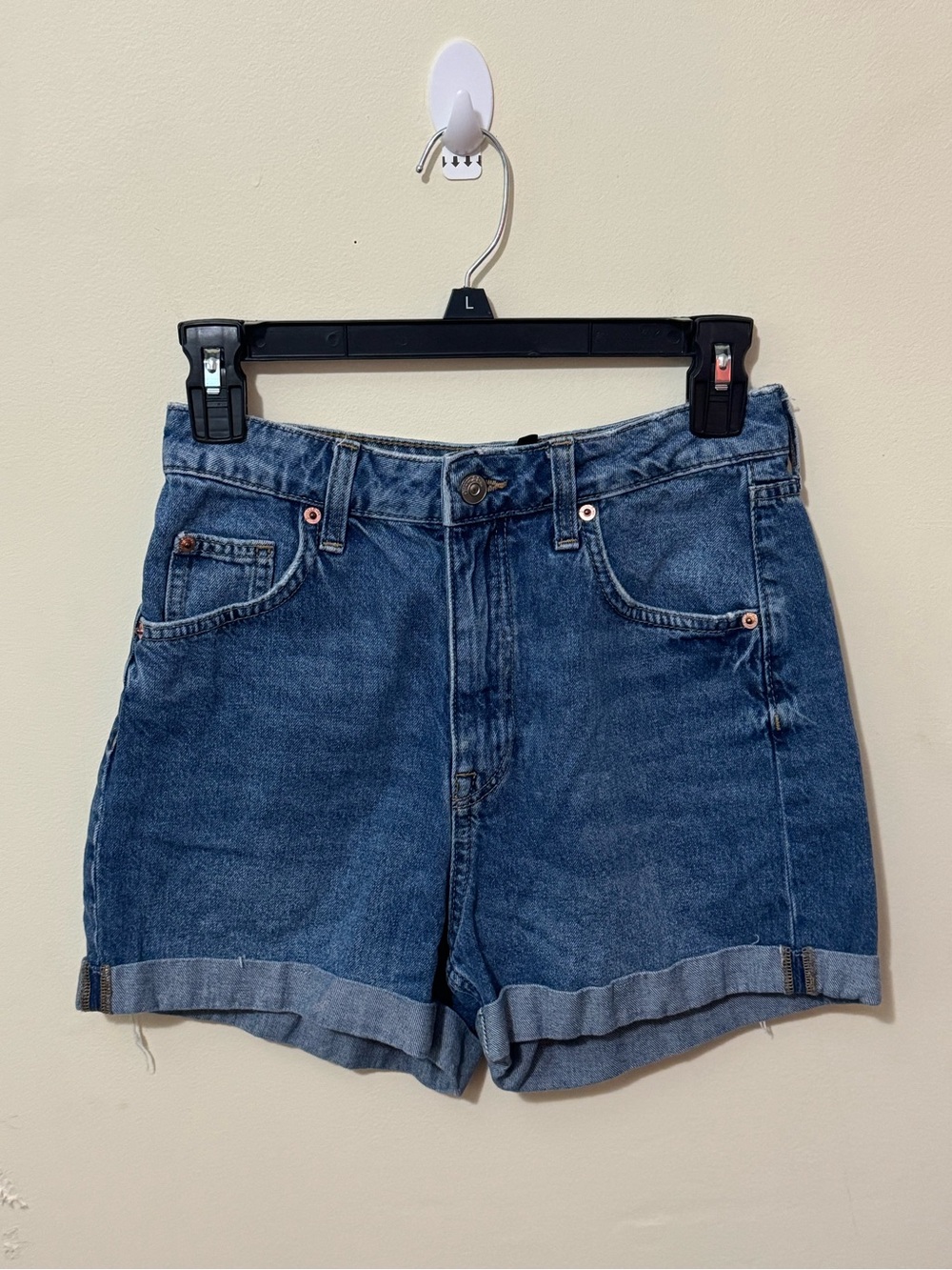 H&M Rolled Hem Denim Shorts - Blue
